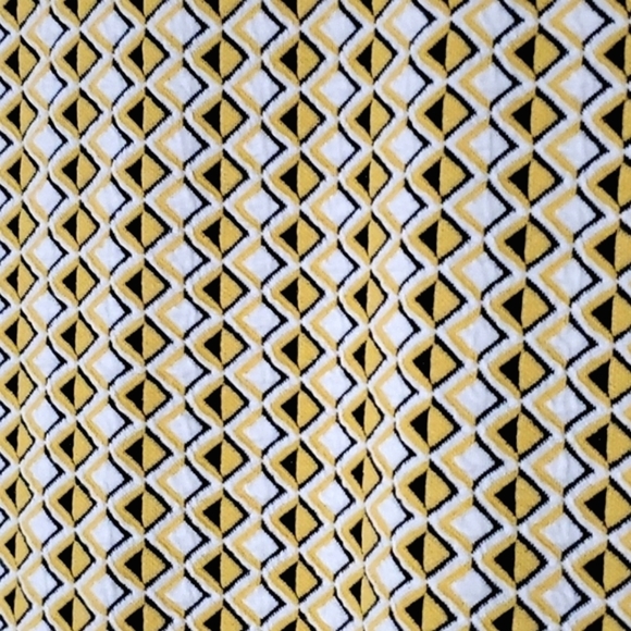 Zara Jacquard Midi Pencil Tube Skirt Yellow, White, Black Size Large - Picture 6 of 9